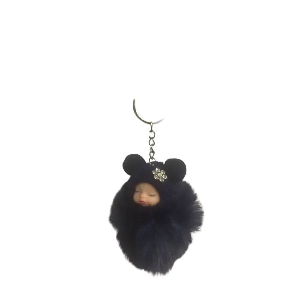Hot Pink Fuzzy Baby Keychain